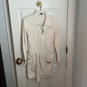 Burberry Cream Women's Belted Dress